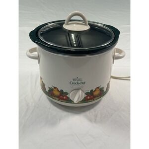 Vintage Rival Crock Pot Vegetable Pattern Model 3120 2.5 Qt Tested Works
